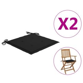 Almofadões p/ cadeiras jardim 2 pcs 40x40x4 cm tecido preto