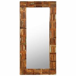 Espelho de parede em madeira recuperada maciça 60x120 cm