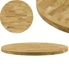 Tampo de mesa madeira de carvalho maciça redondo 44 mm 600 mm