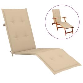 Almofadão para cadeira de terraço (75+105)x50x4 cm bege