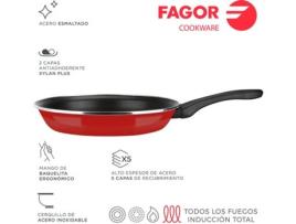 Frigideira FAGOR Optimax Ø28Cm Vermelha Aço Aisi 430