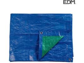 Lona Plástica 10X15Mts Dupla Cara Azul e Verde com Ilhoses de Metal densidade 90Grs e M2