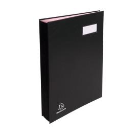 Livro de assinaturas Manager A4 150 folhas, 20 compartimentos, PVC preto