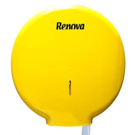 Dispensador de Papel Higiénico Jumbo, Inox, 313 mm diâmetro, Amarelo