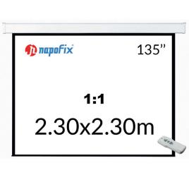 NAPOFIX Tela de Projeção Elétrica E11-2480, 2400 x 2400 mm