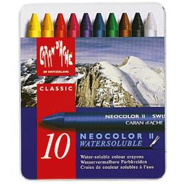 Caran DAche Lápis Cera Neocolor® II, Solúveis em Água, 10 Cores