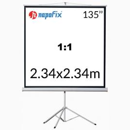 NAPOFIX Tela de Projeção com Tripé T11-2480, 2400 x 2400 mm