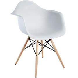 Cadeira de Visitante Neo, 62 x 82,5 x 62 cm, PP e Madeira, Branco