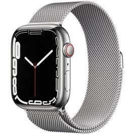Apple Watch Series 7 45mm - Cellular - Aço Inoxidável Prateada | Bracelete Loop Milanesa - Prateada