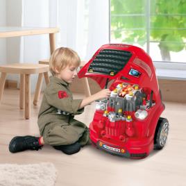 Motor de Caminhão para Crianças acima de 3 Anos Conjunto de Motor de Brinquedo com 61 Peças Volante Buzina Faróis Caixa de Arma