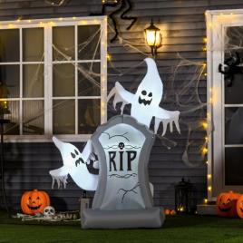 Fantasmas Infláveis de Halloween com Luzes LED Decoração Inflável de Halloween para Interiores Exteriores Festas 110x38x154cm B