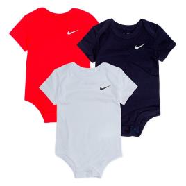 Nike Lote de 3 bodies de mangas curtas, 0/3 meses-6 meses