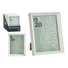 Porta-retratos Branco Vidro Plástico (17,2 x 3,5 x 22,5 cm)