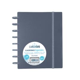 Caderno Ingeniox A5 100 folhas extraíveis (tira e põe) Pautado cinzento