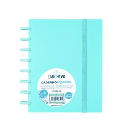 Caderno Ingeniox A5 100 folhas extraíveis (tira e põe) Pautado menta