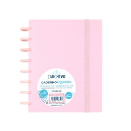 Caderno Ingeniox A5 100 folhas extraíveis (tira e põe) Pautado rosa