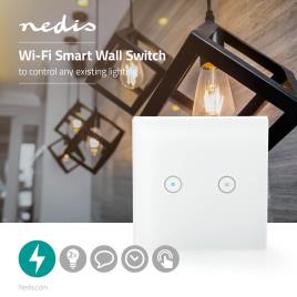 Interruptor de Parede Duplo Inteligente com WiFi SmartLife - Nedis