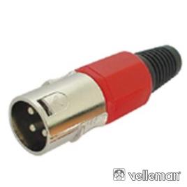 3p Male Xlr Plug - Nickel - Red