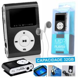 LEITOR MP3 C/ RÁDIO SD MIC LCD AUSCULTADORES