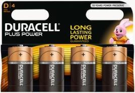 DURACELL Pack 4 Pilhas D Plus Power 1.5v