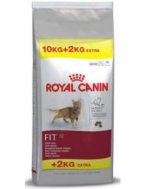 Royal Canin Fit 10kg + 2kg Grátis / Ração Seca Para Gatos 10+2kg