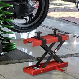DURHAND Plataforma Elevadora para Motocicletas com Altura Ajustável de 19-53cm Carga Máxima 500kg para Estacionar ou Reparar Oficina Garagem Preto e Vermelho