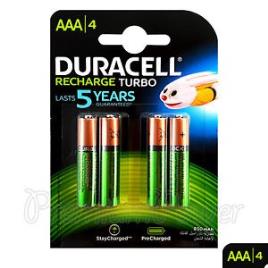 DURACELL Pack 4 Pilhas AAA Recarregáveis, Recharge Turbo 850mAh/ 1.2v