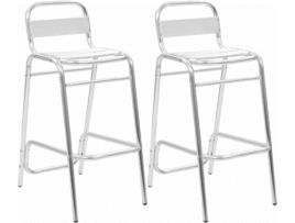 Cadeiras de Bar VIDAXL (Prateado - Alumínio - 42 x 58 x 98 cm)