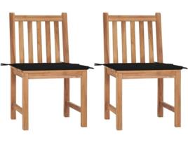 Conjunto 2 Cadeiras de Jardim  c/Almofadas 3062923 (50x53x90 cm - Madeira de Teca)
