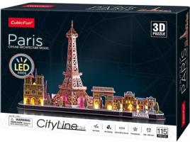 Puzzle 3D  Torre Eiffel Paris Led (8 anos - 115 peças)
