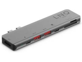 Hub LINQ LQ48012 (USB-C - 7 Portas - Macbook - Cinzento)