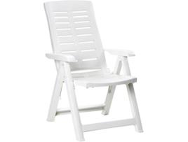 Cadeira de Resina Dobravel Multiposições Cor Branco 60X61X109Cm 6,2Kg Somente para Uso Domestico IPAE PRO GARDEN