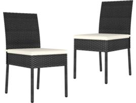 Conjunto 2 Cadeiras de Exterior VIDAXL 315106 (57x44x88 cm - Rattan)