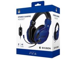 Auscultadores Gaming com fio BIGBEN V3 (PS4 - Microfone - Azul)