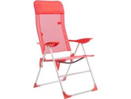 Cadeira de Praia  (Coral - Alumínio - 110x61x66 cm)