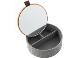 Caixa de Jóias em Bambu com Espelho Mibox 