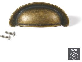 Puxador para Móvel, EMUCA, com Distância entre Furos de 64 Mm, Zamak, Bronze, 20  Ud.