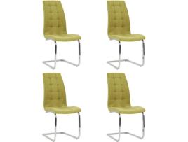 Conjunto 4 Cadeiras de Jantar VIDAXL (Verde - Tecido - 42.5 x 61 x 104.5 cm)