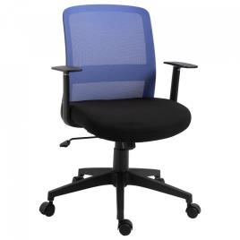 Vinsetto Cadeira de Escritório Giratória com Altura Ajustável Apoio para os Braços Suporte Lombar Encosto Transpirável e Basculante 58x60x89-99cm Azul