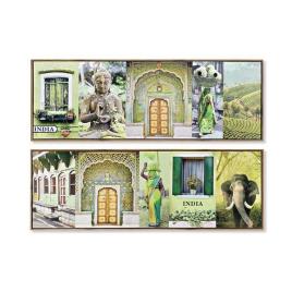 Pintura DKD Home Decor Índia Lacado (2 pcs) (120 x 2 x 40 cm)