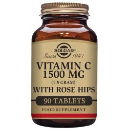 Rose Hips C Vitamina C com rosa mosqueta Rose Hips C 1500 mg Solgar 1500 mg - 90 Comprimidos