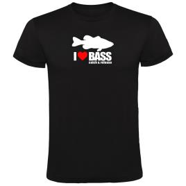 Camiseta De Manga Curta I Love Bass L Black