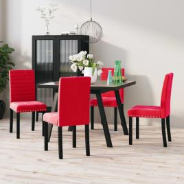 Cadeiras de jantar 4 pcs veludo vermelho tinto