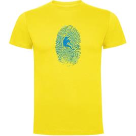 Camiseta De Manga Curta Climber Fingerprint S Yellow