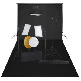 Kit estúdio fotográfico com softbox iluminação/fundo/refletor