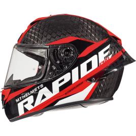 Mt Helmets Capacete Full Face De Carbono Rapide Pro M Gloss Red / Black / White
