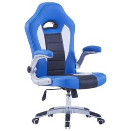 Cadeira de gaming couro artificial azul