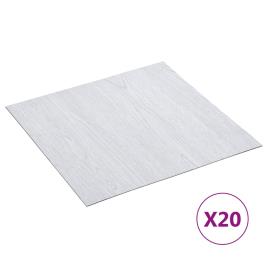 vidaXL Tábuas de soalho autoadesivas 20 pcs 1,86 m² PVC branco