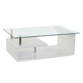 Mesa de apoio  Cristal Metal Madeira Branco (120 x 65 x 42 cm)