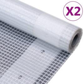 vidaXL Lonas em tecido imitação de gaze 2 pcs 260 g/m² 3x20 m branco